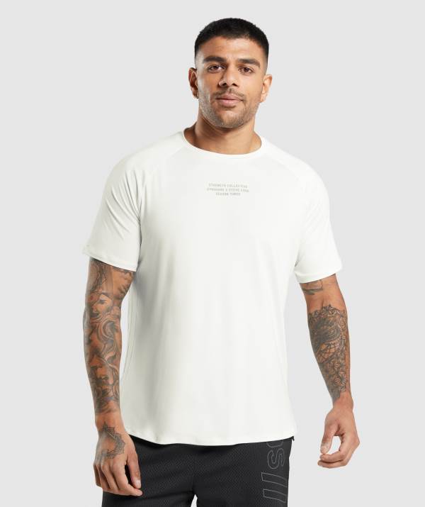 Panske Tricka Gymshark Steve Cook Biele | DY6380542